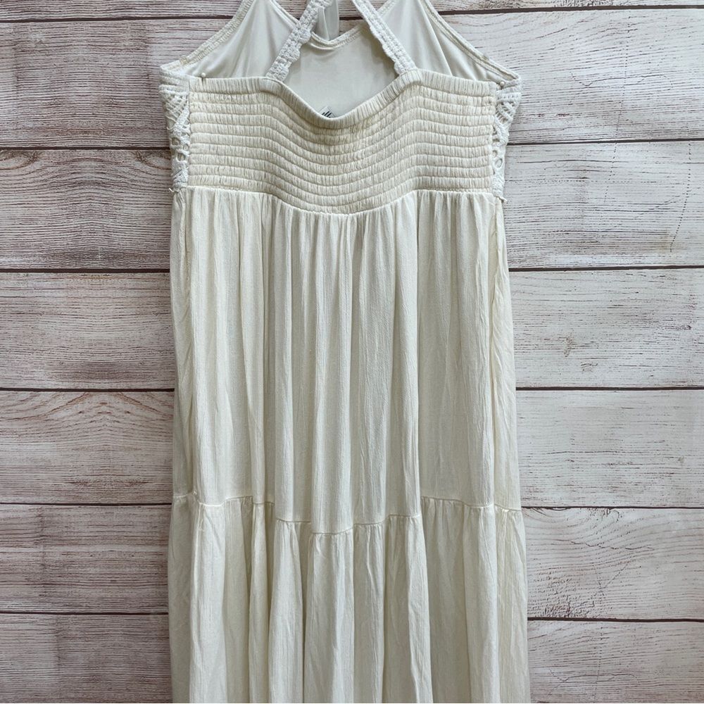 AMERICAN EAGLE CROCHET LACE BOHO COTTAGECORE MAXI DRESS IN CREAM - Picture 7 of 12